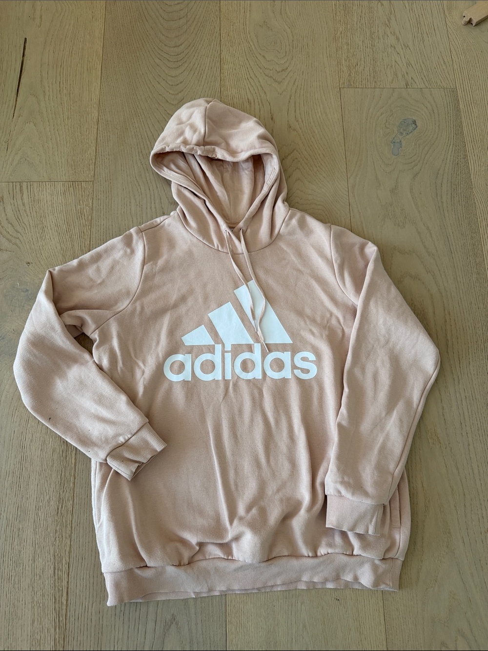 Adidas women’s  light pink Hoodie with side pockets